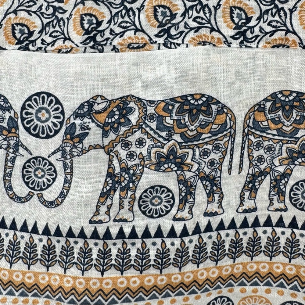 J. Jill Love Linen Women’s Sleeveless Tunic Top Floral Elephant Print Size M - Picture 3 of 9